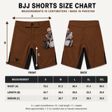 Where Fear Ends BJJ Short size chart